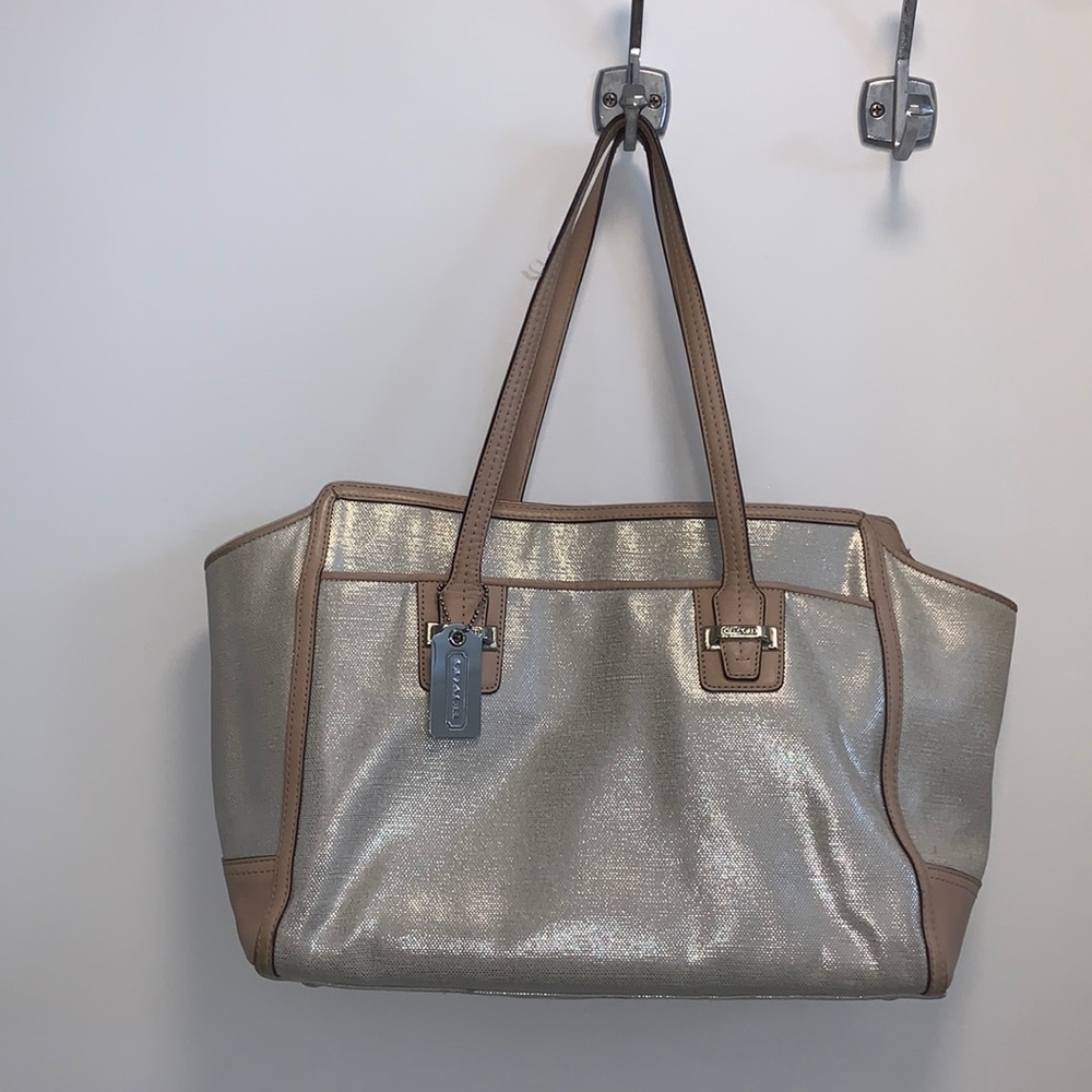 COACH Canvas Leather Tote Bag
